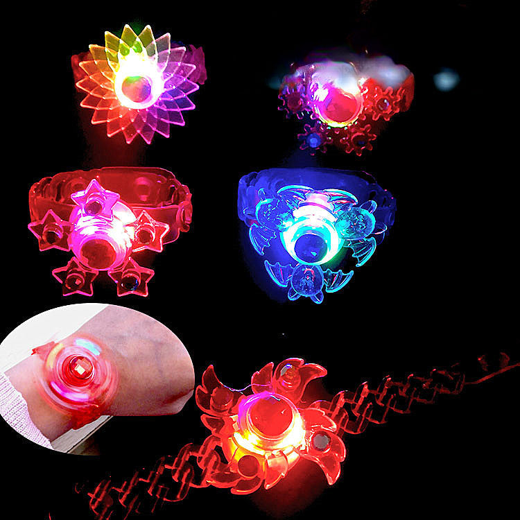 5 Pieces Creative Rotating LED Children's Luminous Plastic Toy