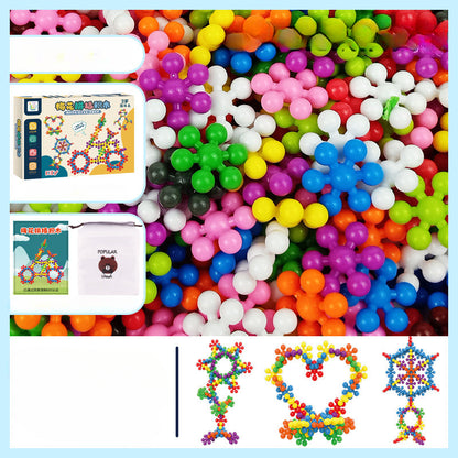 Wholesale of Children's 3D Three-dimensional Rotating Plastic Plum Blossom Building Blocks