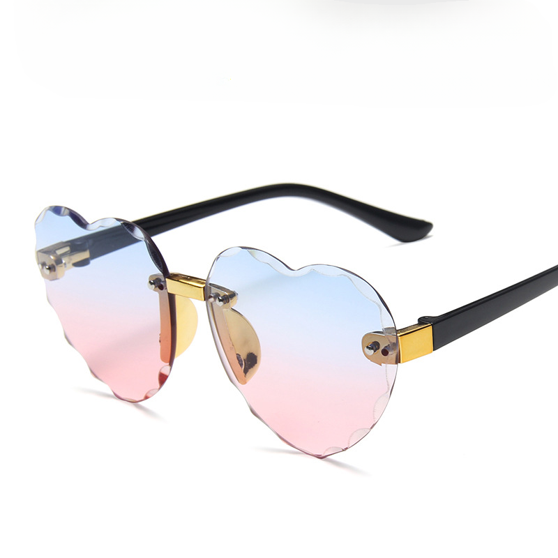 Wholesale PC Frameless Gradient Peach Heart Children's Sunglasses