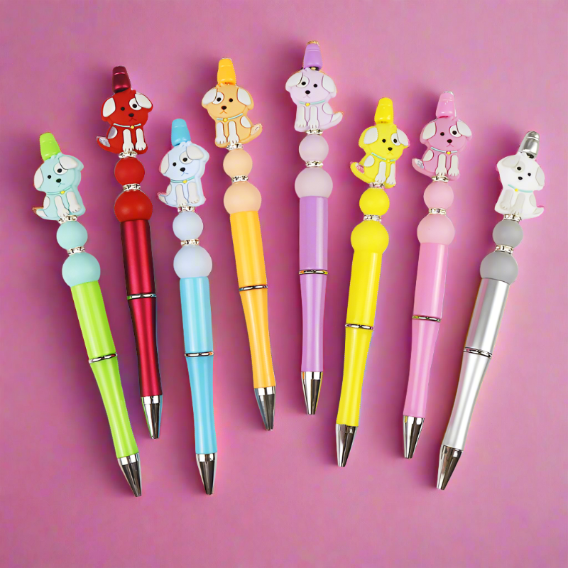 10pcs/pack DIY Handmade Cartoon Puppy Silicone Bead Pen