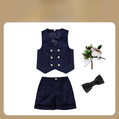 Wholesale of Boys' Polyester Short Sleeved Vest Suit Sets