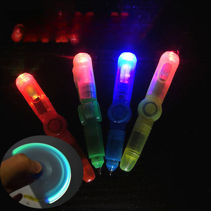 10 Pcs LED Luminous and Colorful Rotating Pressure Pen Toys