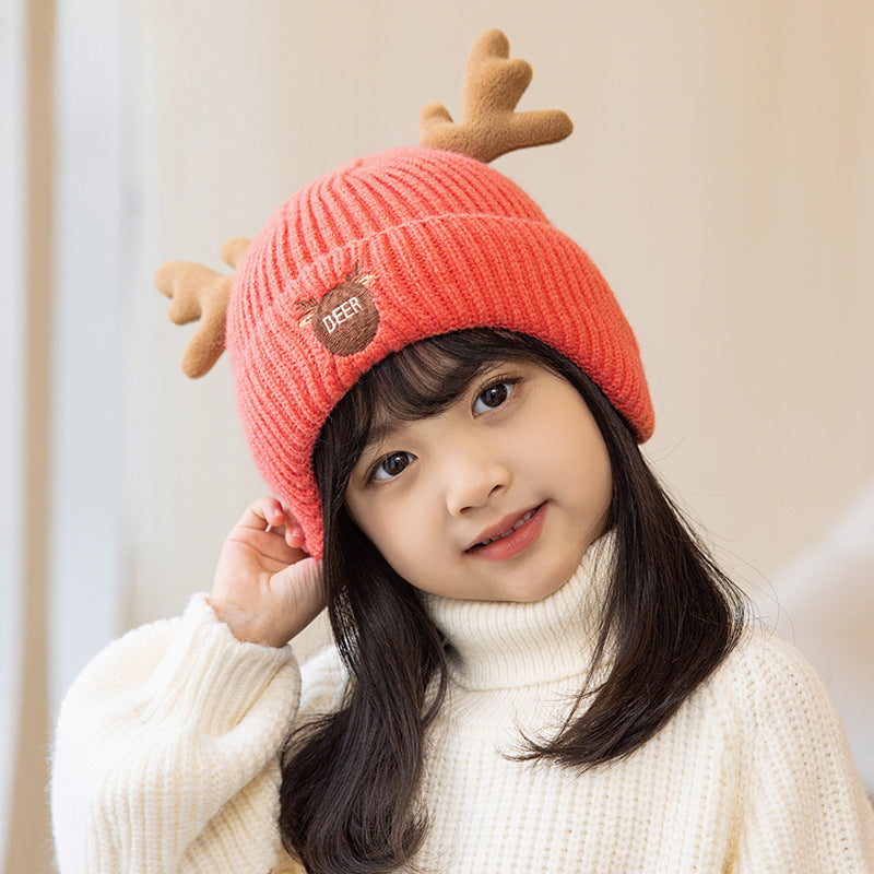 Wholesale Winter Children's Thickened Warm Ear Protection Acrylic Knitted Beanie