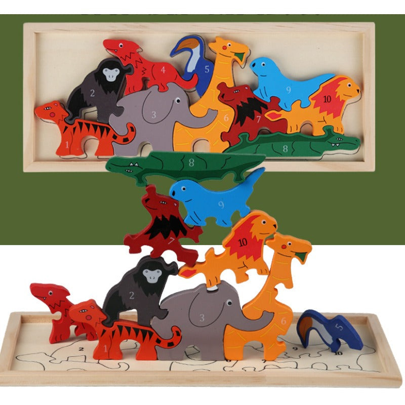 Wholesale of Children's Wooden Matching Puzzle Block Puzzle Toys