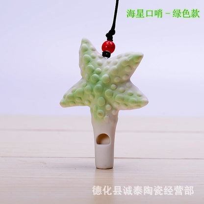 Wholesale Starfish Ceramic Whistle Necklace