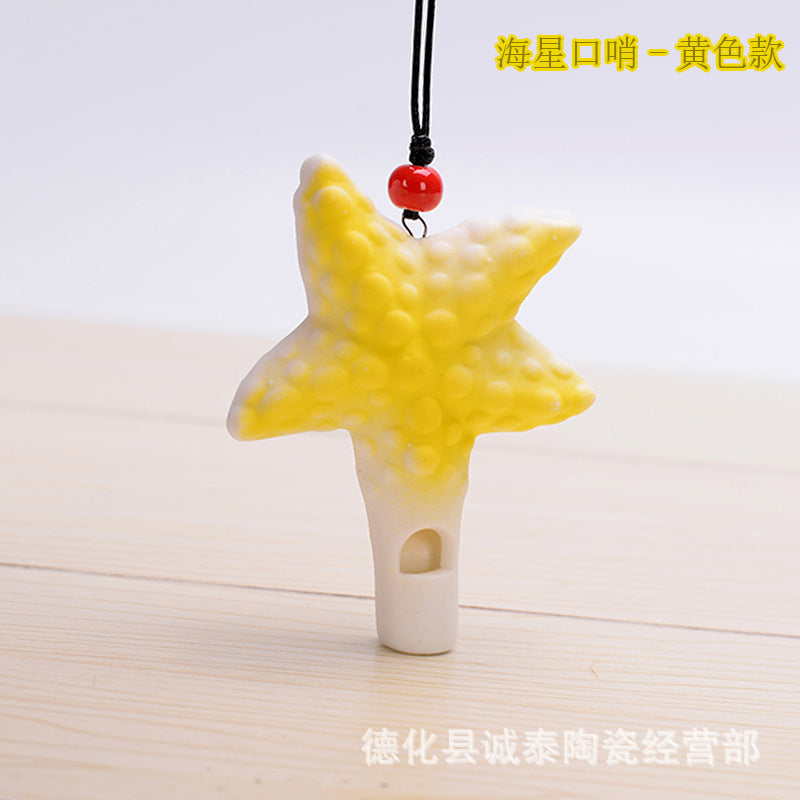 Wholesale Starfish Ceramic Whistle Necklace