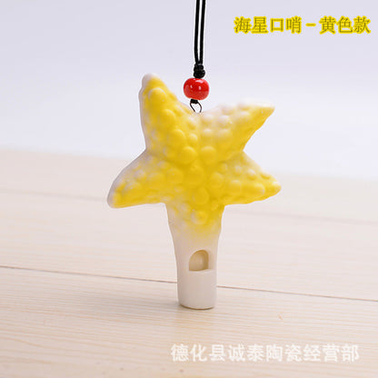 Wholesale Starfish Ceramic Whistle Necklace