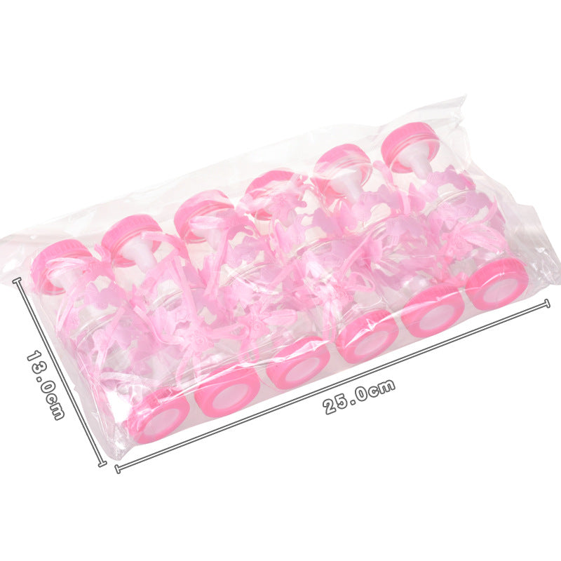 12PCSSmall Milk Bottles Transparent Plastic Packaging Boxes Creative