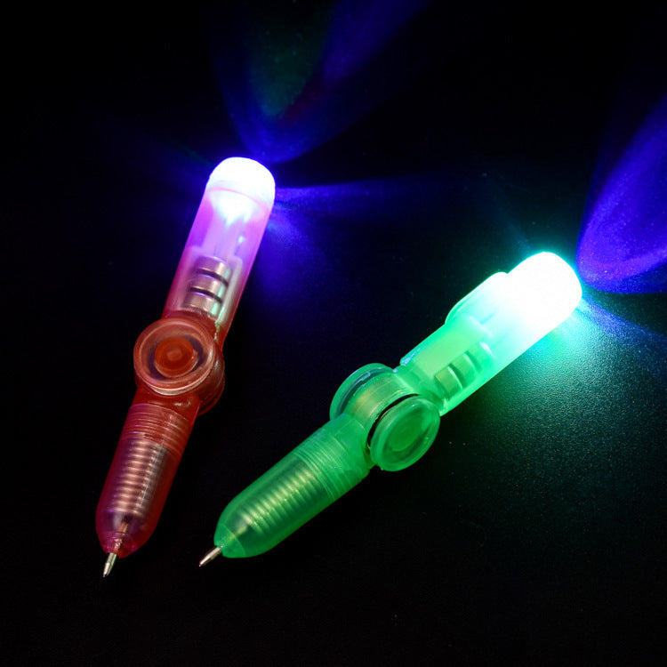 10 Pcs LED Luminous and Colorful Rotating Pressure Pen Toys