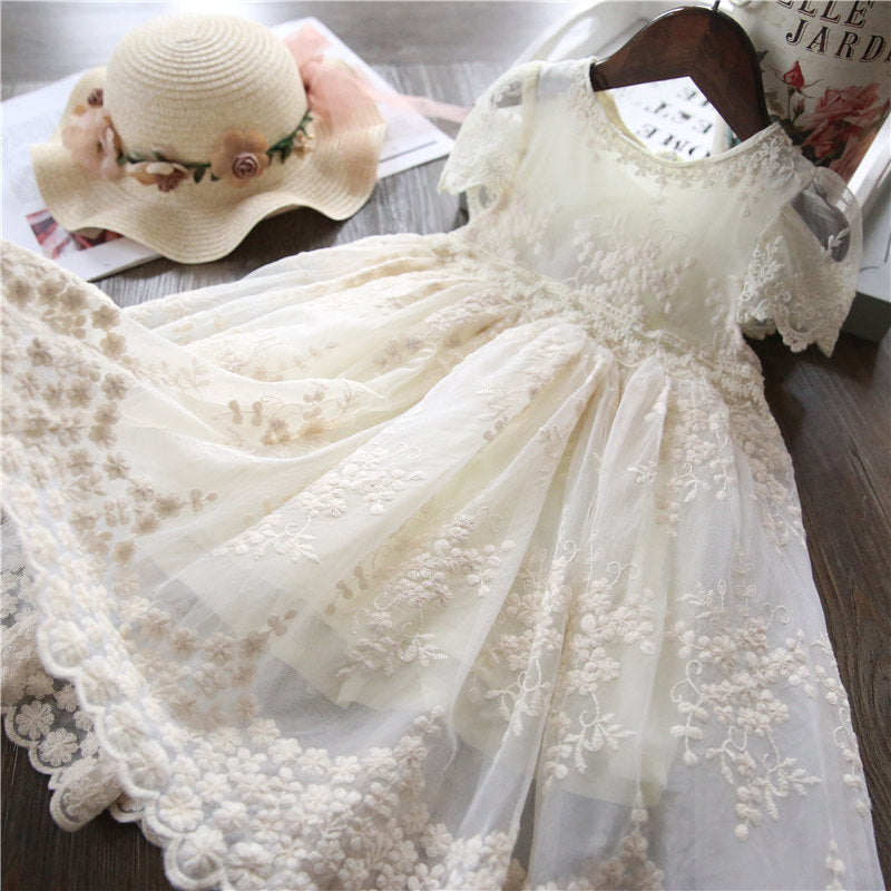 Wholesale Kids Sleeveless Lace Cotton Dress Baby Clothes