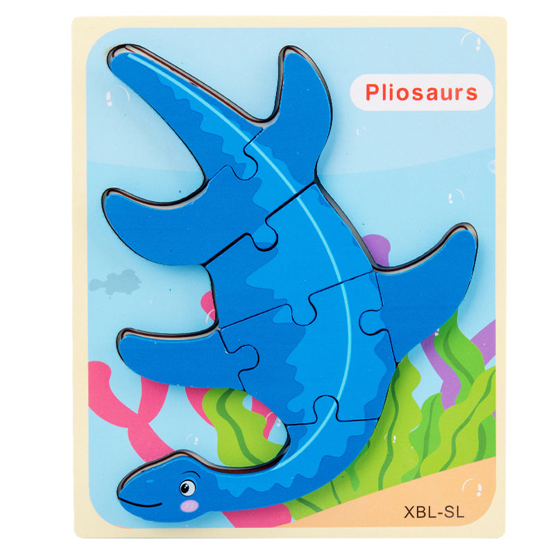 Wooden Dinosaur 3D Puzzle Jigsaw Set for Kids