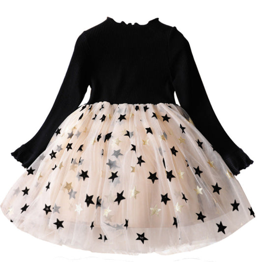 Wholesale Polyester Children's Long Star Dresses