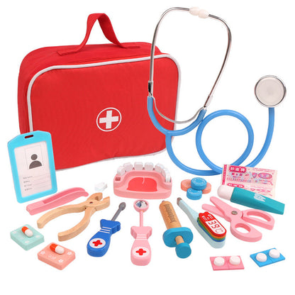 Wholesale Wooden Baby Kids Doctor Toy Set