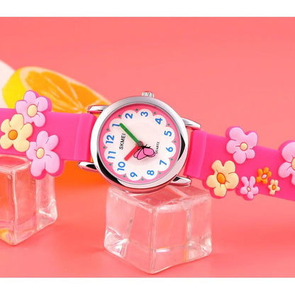 30M Waterproof Girl's Watch Flower Strap And Butterfly Dial