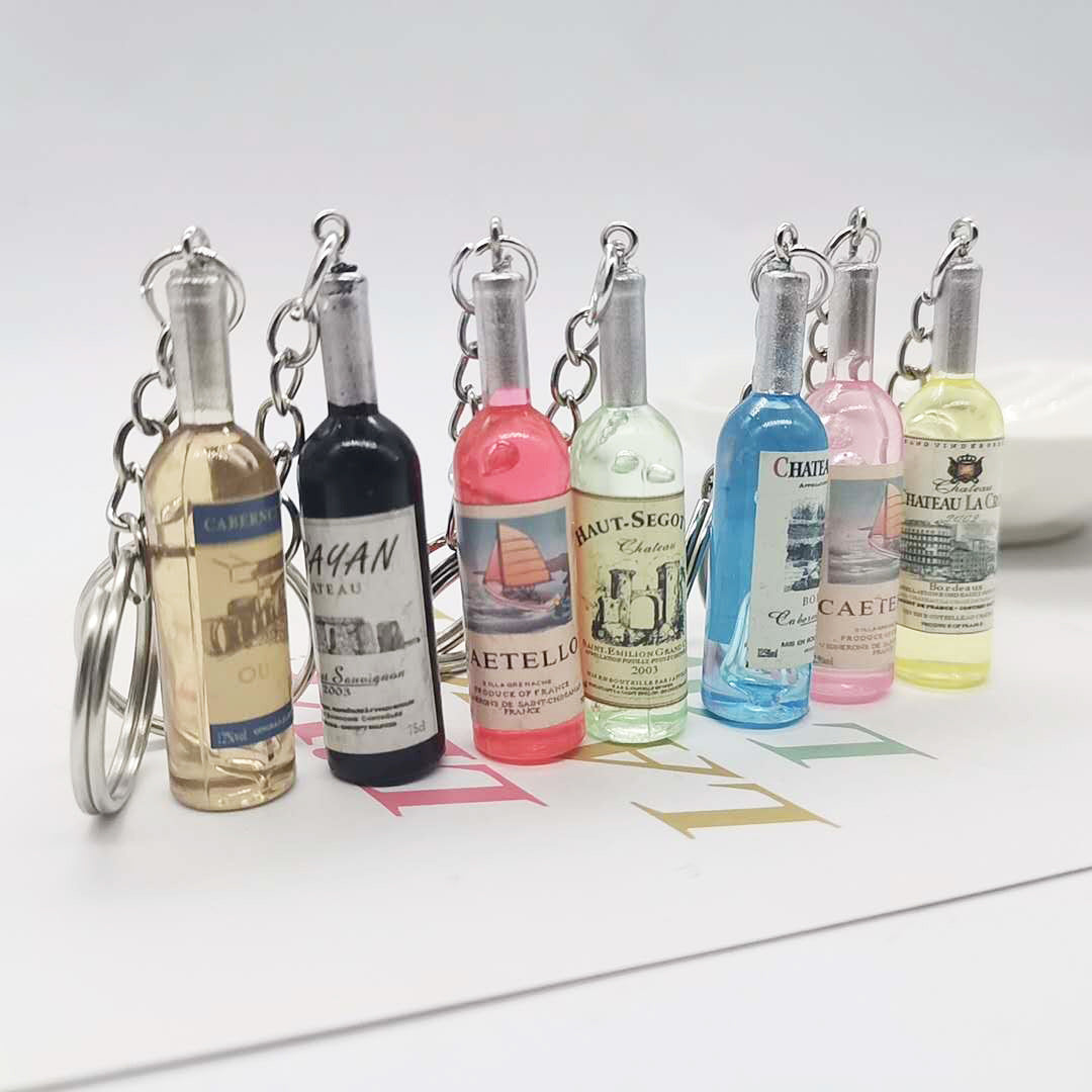 Wholesale mini wine bottle acrylic keychain ACC-KC-YouY004