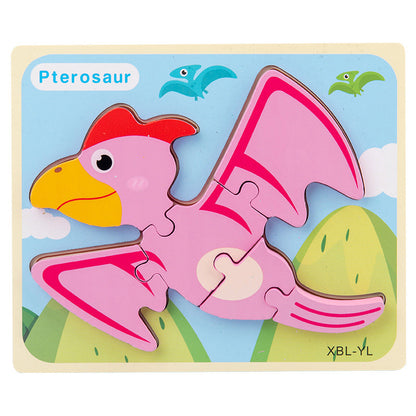 Wooden Dinosaur 3D Puzzle Jigsaw Set for Kids