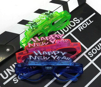 5 Pieces Happy New Year LED Luminous Glasses Toys