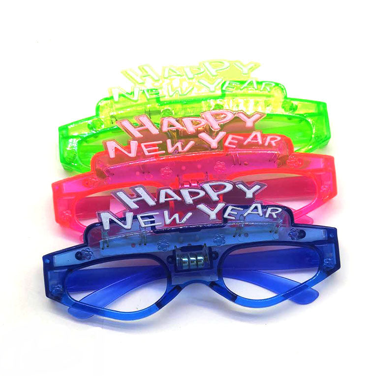 5 Pieces Happy New Year LED Luminous Glasses Toys