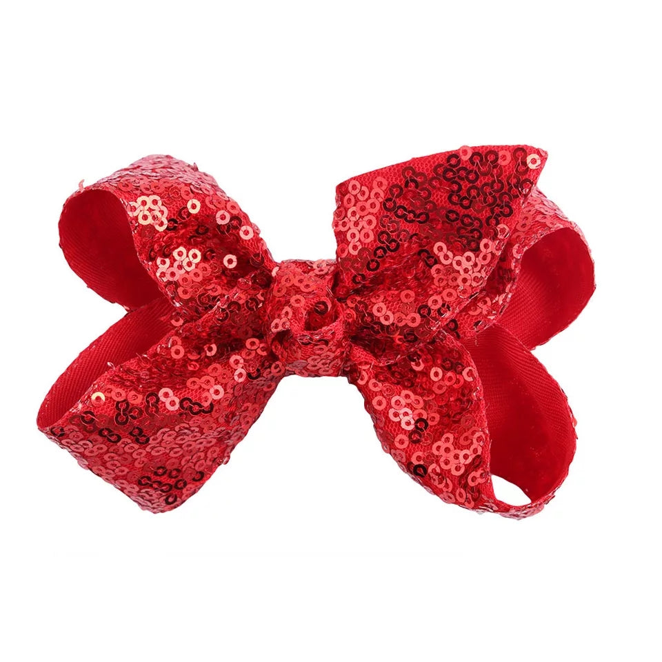 8 / 4 inches Sequin Bow Hair Clip