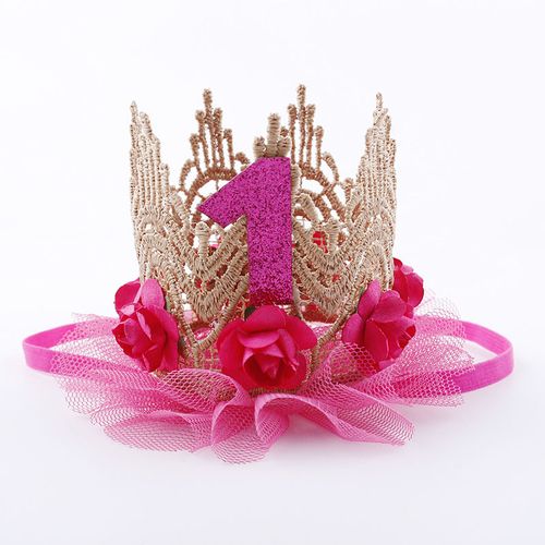 1ST BIRTHDAY CROWN ROSE HEADBAND