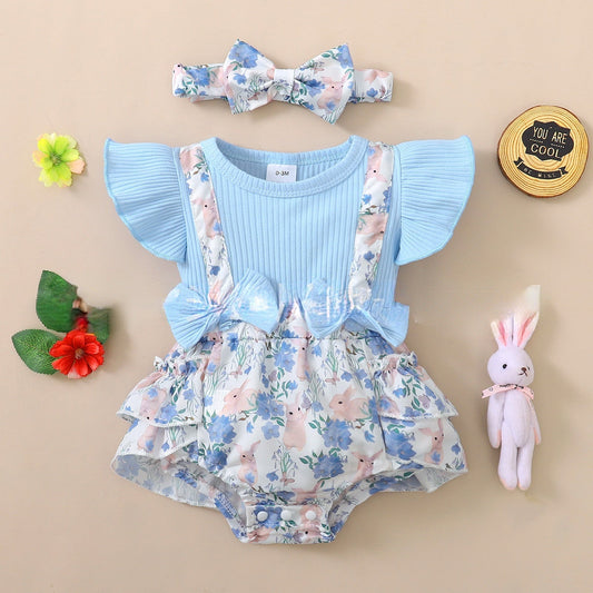 Wholesale Easter Print One Piece Polyester Baby Clothes