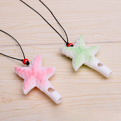 Wholesale Starfish Ceramic Whistle Necklace