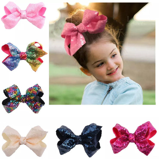 8 / 4 inches Sequin Bow Hair Clip