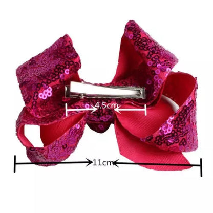 8 / 4 inches Sequin Bow Hair Clip