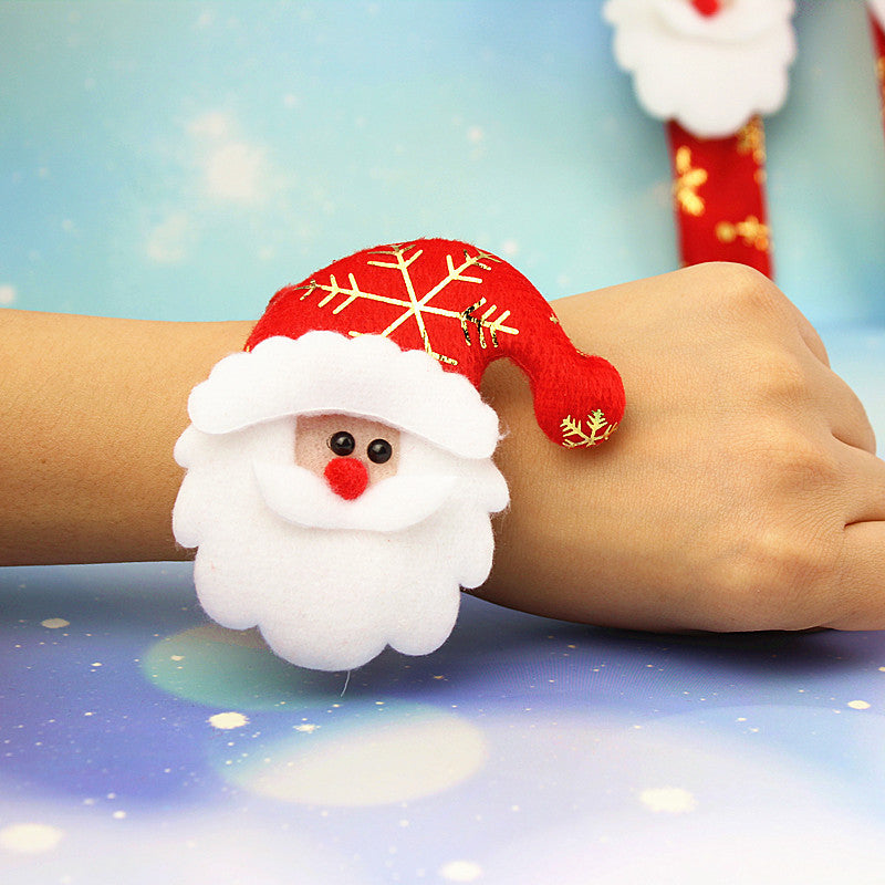 Wholesale Hot Stamping Christmas Gifts Children's Toys Christmas Bracelets Non-woven Snap Rings