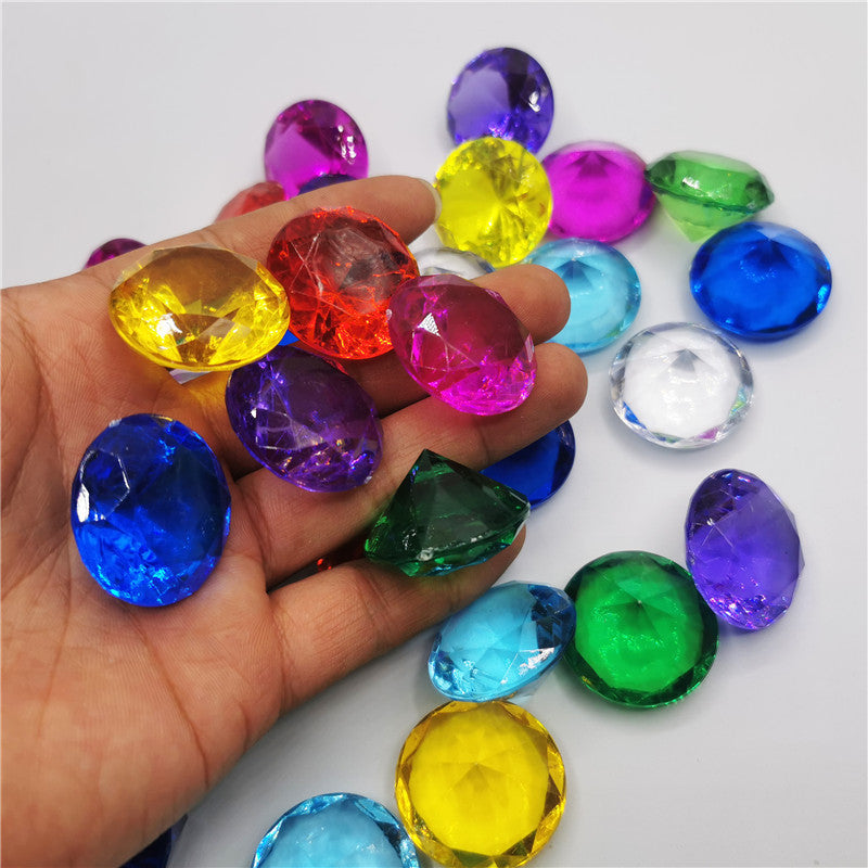 65Pcs Acrylic Imitation Diamond Kids Toys Gemstone Beads