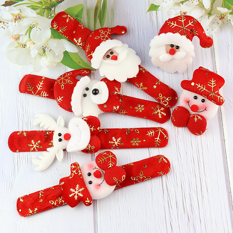 Wholesale Hot Stamping Christmas Gifts Children's Toys Christmas Bracelets Non-woven Snap Rings