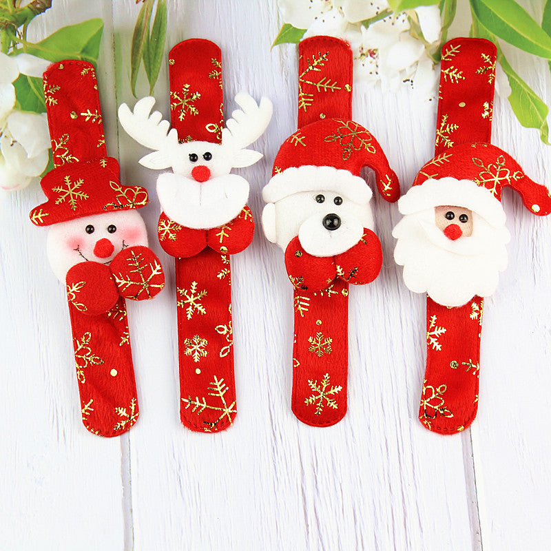 Wholesale Hot Stamping Christmas Gifts Children's Toys Christmas Bracelets Non-woven Snap Rings