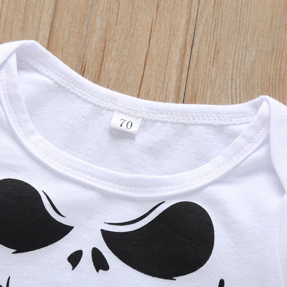 3 Pieces Set Baby Unisex Halloween Letters Print Rompers