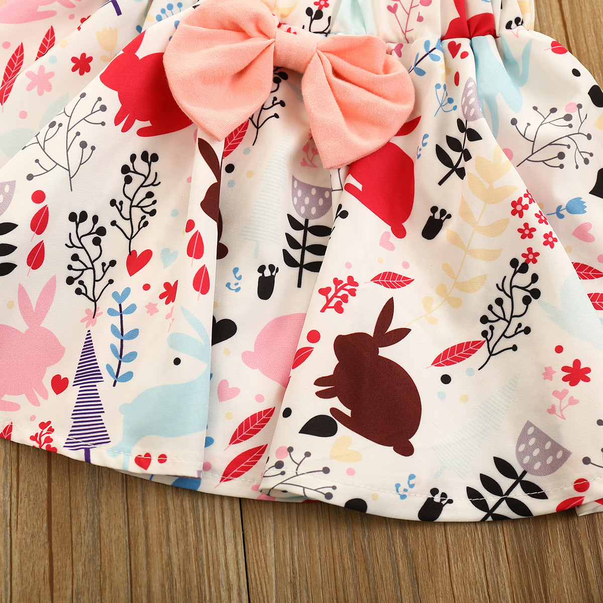 3 Pieces Set Baby Kid Girls Tops And Bow Skirts And Headwear