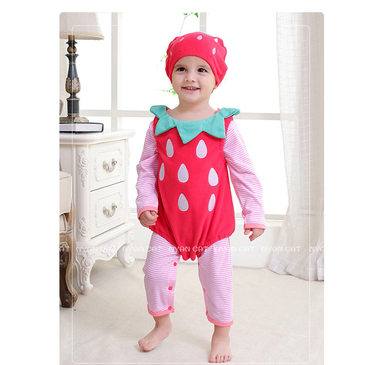 3 Pieces Set Baby Unisex Halloween Striped Cartoon Jumpsuits