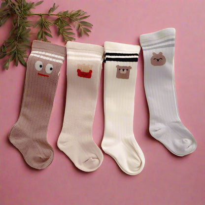 4 Pairs Unisex Striped Cartoon Accessories Socks