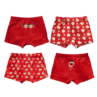 4 Pieces Baby Kid Girls Flower Fruit Cartoon Underwears