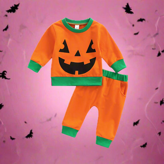 2 Pieces Set Baby Kid Unisex Halloween Tops And Pants