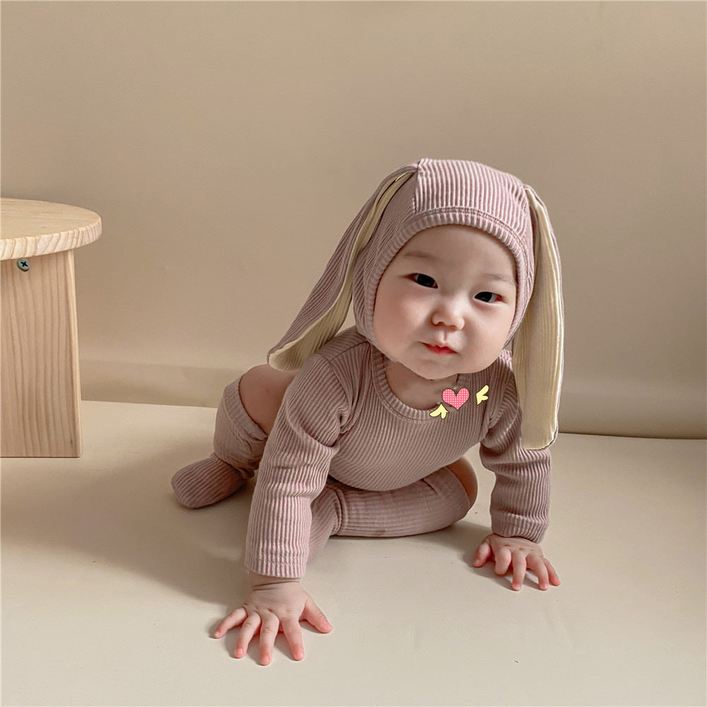 3 Pieces Set Baby Unisex Solid Color Hats Rompers And Socks Wholesale 22082487