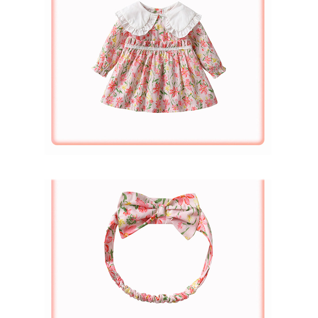 2 Pieces Set Baby Girls Dresses Love Bow And Embroidered Pants