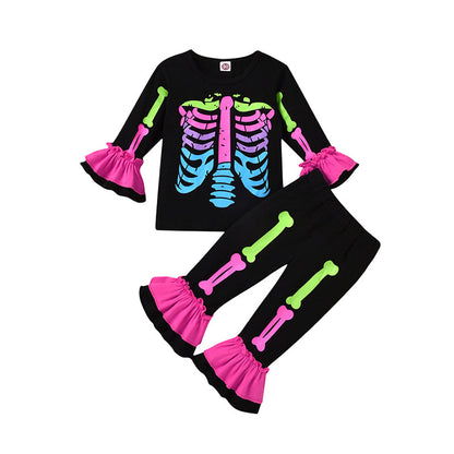 2 Pieces Set Baby Kid Girls Halloween Tops And Pants