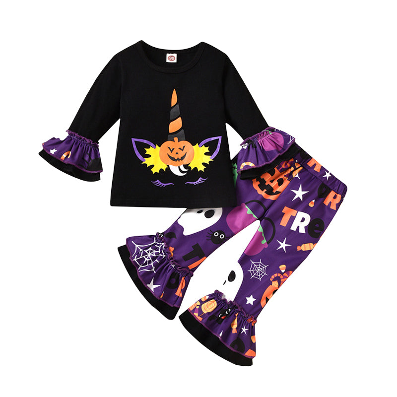 2 Pieces Set Baby Kid Girls Halloween Tops And Pants