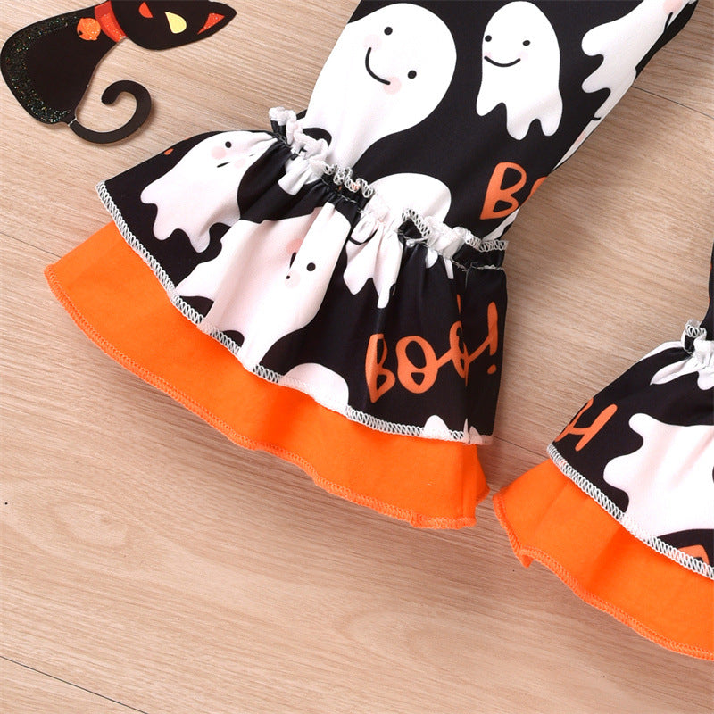 2 Pieces Set Baby Kid Girls Halloween Tops And Pants