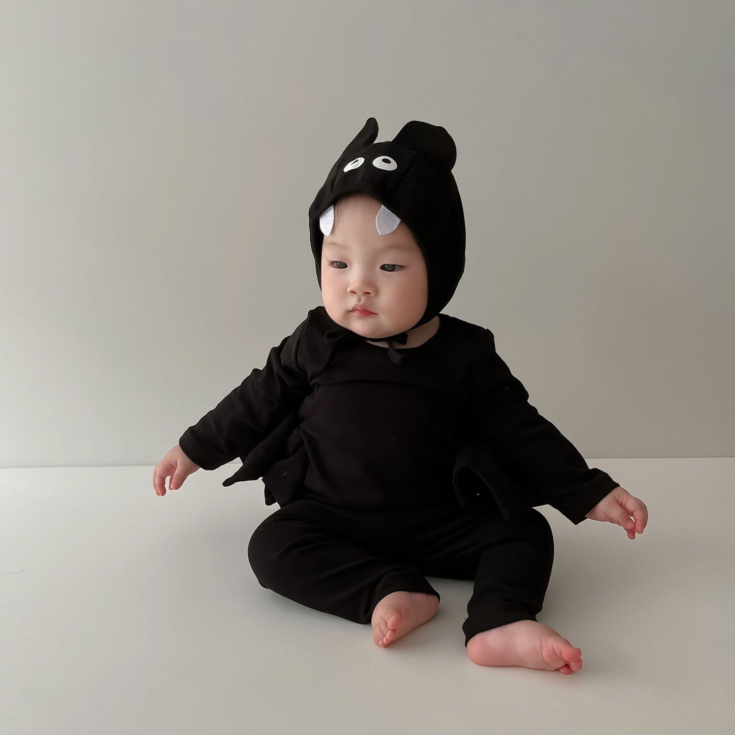 3 Pieces Set Baby Unisex Halloween Solid Color Cartoon Tops And Pants And Hats Wholesale 220922578