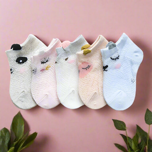 5 Pairs Baby Kid Unisex Animals Print Accessories Socks