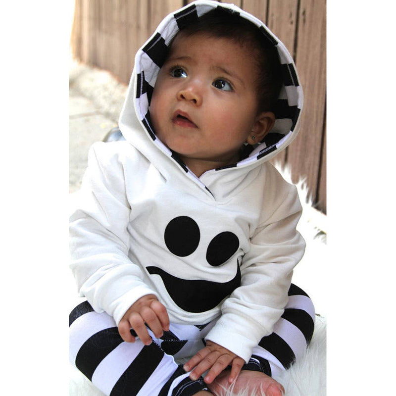 2 Pieces Set Baby Kid Halloween Tops And Striped Pants