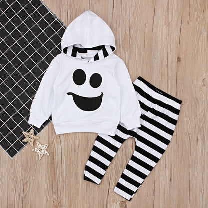 2 Pieces Set Baby Kid Halloween Tops And Striped Pants