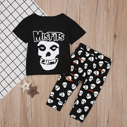 2 Pieces Set Baby Halloween Letters T-Shirts And Pants