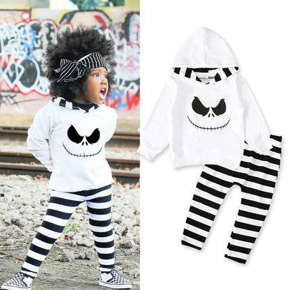 2 Pieces Set Baby Kid Unisex Halloween Tops And Striped Pants