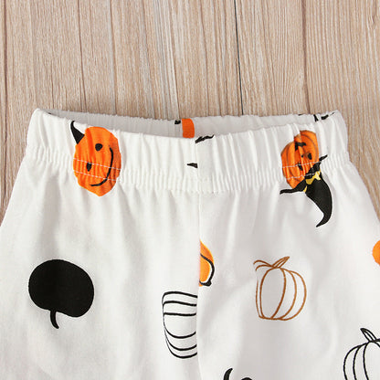 2 Pieces Set Baby Halloween Cartoon Rompers And Pants